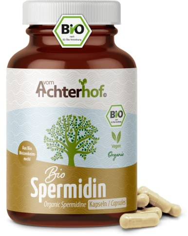 Spermidin Bio 180 Kapseln | 2800 mg Weizenkeimmehl und 1 mg natürlichem Spermidin pro Tagesdosis | vegan | vom Achterhof