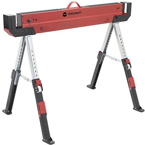 TOOLCRAFT TO-7726197 Stål Sågbock höjdjusterbar 300 kg (B x H x D) 520 x 620 x 1088 mm 9.3 kg 1 st