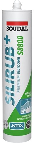 Soudal Silirub+ S8800 Silikon-Dichtstoff, transparent, grau, 310 ml