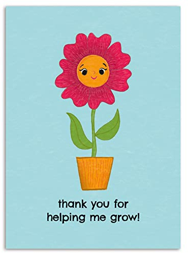 A6 Dankeskarte für Lehrer, Lehrer, Assistent, Kindergarten, Lehrer, Tutor, Dankeschön, für Helping Me Grow Teacher Wertschätzungskarte Lehrer Geschenke