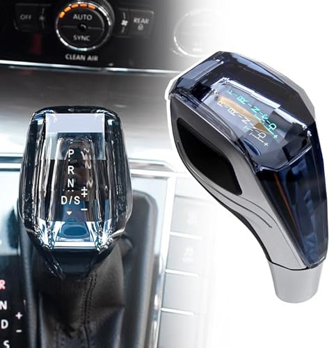 RULLINE Touch-Activated LED Illuminated Crystal Gear Shift Knob Compatible with Most Cars Without Button Operated Shifter
