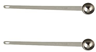 Misurino da caffè, confezione da 2 cucchiaini da caffè in acciaio con manico lungo, per caffè, tè, farina, zucchero, 10 ml