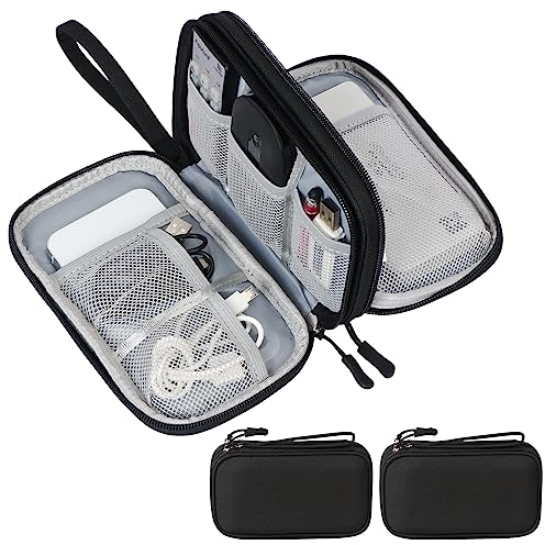Skycase 2 Stück kabeltasche, kabel organizer tasche, kabeltasche organizer, kabel organizer tasche klein für Elektronische Accessoires USB Power bank Ladekabel, 8.3x5x2.6,Schwarz