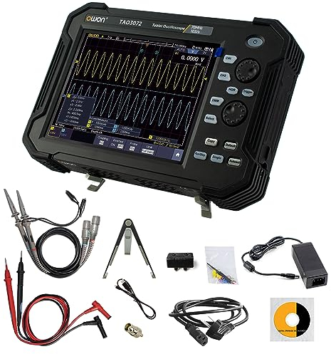 OWON Digitales Handoszilloskop TAO3072, 2-Kanal-Oszilloskop, 70 MHz Bandbreite und 1 GS/s Abtastrate, 45.000 wfms/s Wellenform-Aktualisierungsrate, Oszilloskop und 4 1/2 Digitales Multimeter