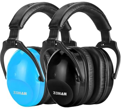 ZOHAN 030 Kids Ear Protection for Noise 2 Pack, Kids Noise Cancelling Headphones for Autism,Toddlers,Teen, NO Metal Hearing Protection Earmuffs for Concerts,Fireworks,Football Game, 26dB (Blue+Black)
