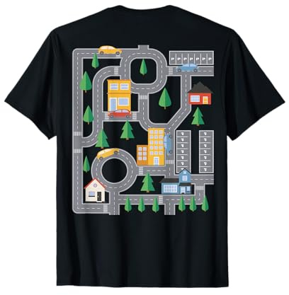Coole Spielmatte Auto Rennbahn Stadt Auf Rücken Niedlich Kleinkind T-Shirt