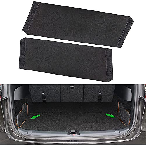 LEDLY 2 Stück Auto Kofferraum Organizer Seitenteiler Board Zubehör für Tesla Model Y 2020 2021, Schwarz Kofferraum Aufbewahrung Trennwand Blende Seitenstaublech
