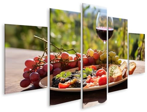 islandburner Bild auf Leinwand Bruschetta Platter Aufgestellt Esstisch Weinreben Küchenbild für Küche Bilder Wandbilder Poster
