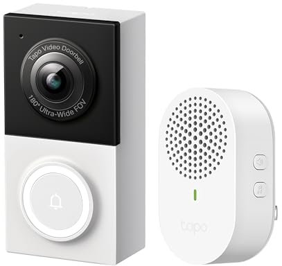 Tapo 2K Wired Smart Video Doorbell - 180 Ultra-Wide Field of View, Person/Vehicle/Package Detection, 2-Way Audio, Color Night Vision, Subscription-Free Local Storage or Optional Cloud, D130