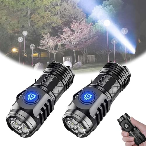 HOIDOKLY Three-Eyed Monster Mini LED Flashlight, Rechargeable, Waterproof, Compact, Black