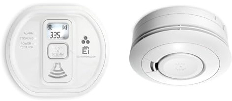 Ei Electronics Professional Ei208iDW Kohlenmonoxidmelder & Ei650 Rauchwarnmelder, Rauchmelder, Stand-Alone-Gerät mit Batterie für 10 Jahre, Testsieger Stiftung Warentest, weiß