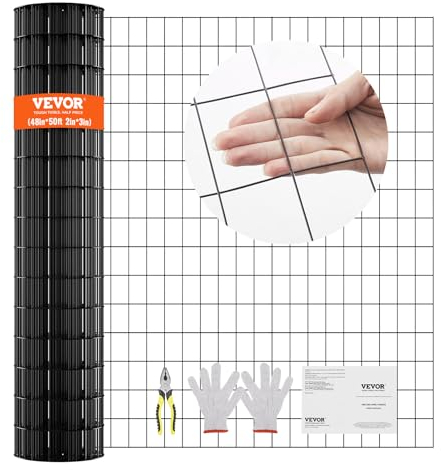 VEVOR Maschendrahtzaun 1220x15240mm verzinkte Maschendrahtrolle, Drahtzaun, Metalldrahtgeflecht mit Vinylbeschichtung für Hühnerstallbarrieren, Kaninchen- und Schlangenzäune, Geflügelgehege