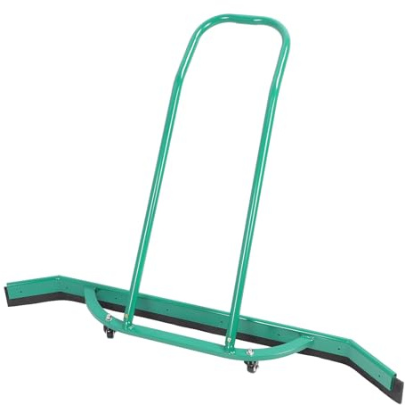 Focket Floor Squeegee, Heavy Duty Curved Squeegee Broom with Rubber Blade & 2 Wheels, Aluminium Floor Scrubber for Garage, Concrete, Deck, Bathroom Tile, Shower Glass, Pool, Garage