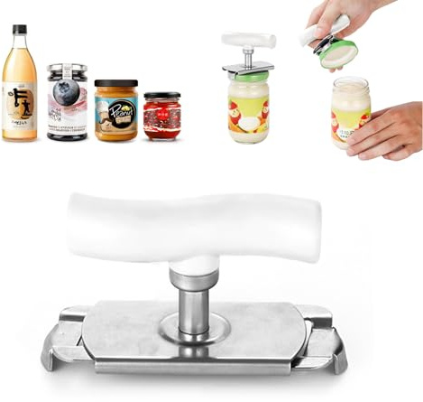 Effortless Arthritis Jar Opener, Glasöffner Schraubdeckelöffner Weiß, Flaschenöffner für Senioren Multifunktion, Arbeitssparender Dosenöffner für Familie, Picknick, Geschäft