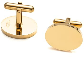inSCINTILLE Boutons de Manchette Homme en Acier Inoxydable – Élégants pour Mariage, Bureau et Cérémonies – Coffret Cadeau Inclus (Ovale - Or jaune)