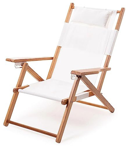 Preferspace Chaiselongue-Poolstuhl für den Außenbereich, Sonnenstühle aus Holz, Klapp 6-Fach einstellbar Liegestühle auf der Terrasse, 150kg Tragfähigkeit
