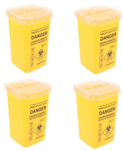 SEWOART Contenedor De Residuos Punzantes De 4 Piezas Cubo Para Objetos Punzantes Contenedor De Viaje Para Objetos Punzantes Contenedor De Agujas Para Objetos Punzantes Contenedores De