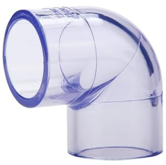LEFTART Transparentes Rohr, PVC-Winkelgelenk, 90-Grad-Winkel-Kunststoff-Hartwasserrohr, for Hausgarten-Aquarium-Armaturen, Zubehör(50MM DN40)