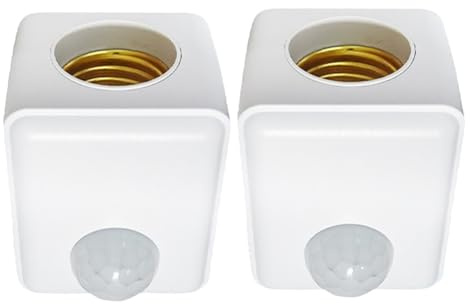 Qyrugcxs Douille de Lampe à Détecteur de Mouvement E27 Douille de Lampe à Détecteur de Mouvement Douille de Lampe à Capteur Infrarouge Humain Automatique Prise UE