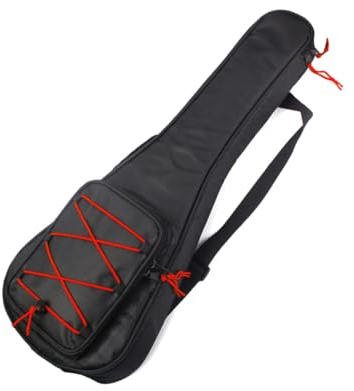 Vaguelly Gitarrentasche Mit Gepolstertem Rucksackdesign Langlebigem Oxford Vielseitige Aufbewahrungstaschen Für Akustik Gitarren Rot Und Schwarz