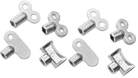 SEWOART 8pcs Old Radiator Bleed Key for Radiator Accessories, Zinc Alloy, Silver, Compatible Exhaust Valves and Air Blockage Removal for Home Heating Systems