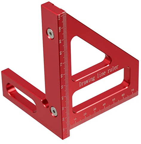 SEWOART 90degree Multifunctional Ruler Aluminum Triangle Woodworking Measuring Tool for Miter Cutting and Angle Drawing