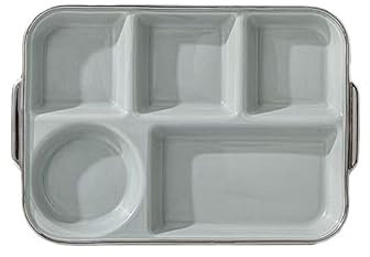 TBEWVONQ Plato Dividido, Plato multicompartimento for Adultos, Plato Reductor de Grasa, vajilla for el hogar, Plato Grande for el hogar(Gray)
