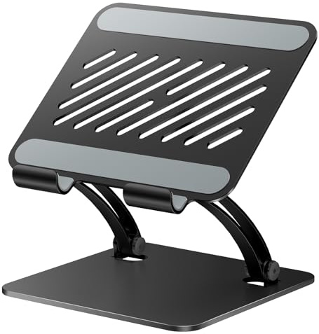 tounee Tablet Holder Stand, Dual Rod Adjustable Aluminum Desktop Stand, Compatible with 4-16.5 iPads, Surface Tablets, Portable Monitor, Kindle and More (Black)