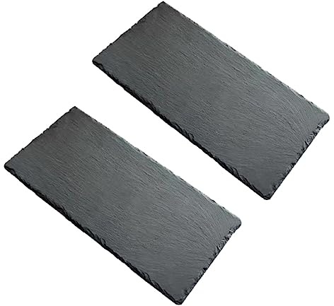 TOPPERFUN 2pièces Lot de Assiettes à Steak Anti-brûlure Assiettes à Pain Et Antidérapantes Plats De Service Résistants Chaleur Noirs