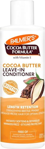 Palmer’s Cocoa Butter Formula Leave-In Conditioner with Vitamin E 250ml – Moisturising Cocoa Butter Hair Treatment with Biotin, Anti-Frizz Leave-In Hair Cream for Dry, Frizzy Hair – Sulphate Free.