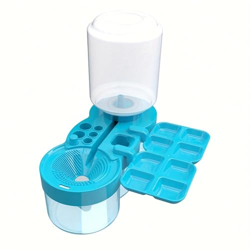 fushanfu Paint Brush Cleaner Pot - Quick Cleaning Self Draining Rinser Cup, Portable Plastic Water Container for Artists, Students, Teachers (Art Supplies) (Blue painting)