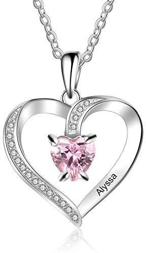 jewelora Personalisierte Damen Kette mit 2 Namen 925er Sterlingsilber Anhänger in Herzform Geschenk für Damen, Mütter, Ehefrauen, Freundinnen