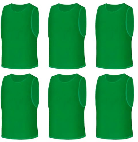 AUYAO Fussballtraining Leibchen Fubball Kinder 6Set Herren Mesh Trimmage Trainingsleibchen Fußball Trainingsweste Sport Markierungshemd Damen Westen Fussball Volleyball Basketball Teamtrain M,Grasgrün