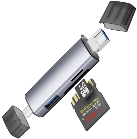USB C USB 2.0 Memory Card Reader External Adapter Type C OTG Card Adaptor for SD/Micro SD/TF/SDXC/SDHC/MMC Cards Compatible with iPhone 16/15 Pro Max, Galaxy S24, iMac, MacBook, iPad