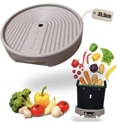Plant Heaven Blumentopf Untersetzer 35,5cm mit Wasserbehälter & 4 Rollen (35,5 cm) inkl. 1 Stofftopf Gratis