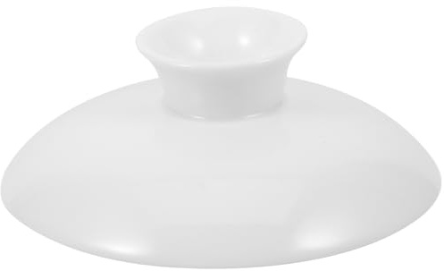 INOOMP Tapa de Cerámica de Color Claro para Taza de Té, Diseño Redondo Simple, Fácil Colocación y Resistente a Rayaduras, Adecuado para Uso Doméstico y Reemplazo