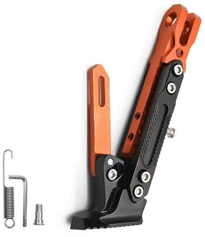Universal Motorrad Seitenständer für KTM 790 Duke Verstellbarer Aluminium Motorrad Parkstütze Fußstütze Parkbein Ständer,Orange