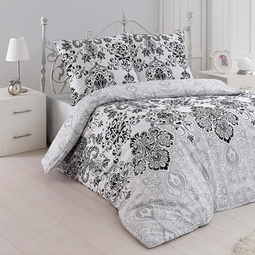 Buymax Bettwäsche 200x220 cm – Bettwäsche Set 3-teilig 200 x 220 cm, Renforcé 100% Baumwolle, Bettbezug mit 2 Kissenbezügen 80x80 cm, Oeko-TEX, Reißverschluss, weich und atmungsaktiv