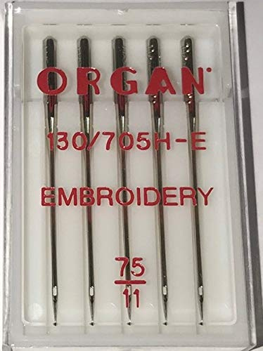 Stickmaschinennadeln 130/705H-E Größe 75/11 5 Stück