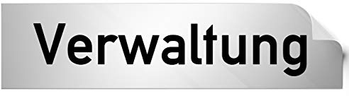 Kinekt3d Leitsysteme Folienschild Türschild • Verwaltung • PVC Hinweisschild • 160 x 40 mm Silber • selbstklebend • Kratzfester Druck • UV Beständig