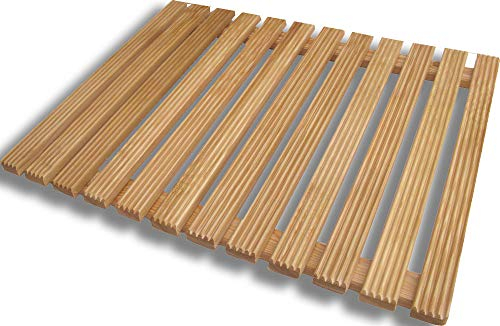 Castelmerlino 15 Pedana per Doccia in Legno di Larice cm 55 x 69 per Piatti Doccia 70 x 90