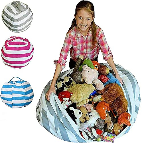 QGSH Kuscheltiere Aufbewahrung Aufbewahrungstasche Sitzsack Sitzkissen Kinder Soft- L Blau