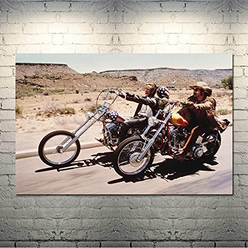 qianyuhe Druck auf Leinwand Easy Rider 1969 Klassische Filmkunst Seidenleinwand Poster Druck für Wohnzimmer Wanddekoration 60x90cm