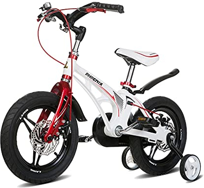 Kinderfahrrad mit Stützrädern, 14/16/18 Zoll Oddler Bike mit Handbremse, für 2-9 Jahre Alte Jungen und Mädchen (Color : White, Size : 14'')