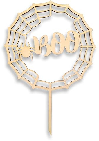 Cake Topper BOO - Tortendekoration zur Halloween Party (Birke)