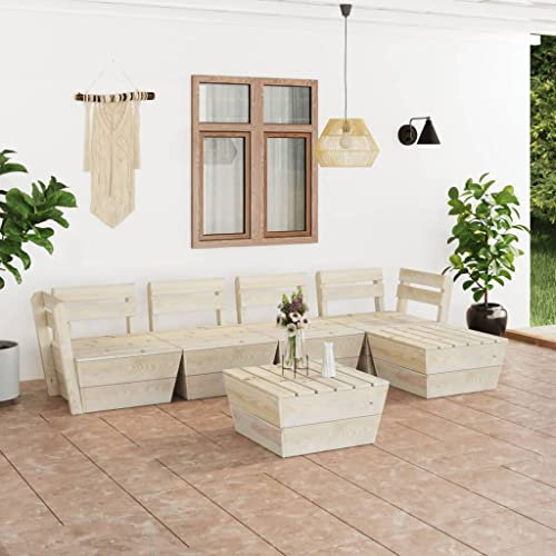 INLIFE 6-TLG. Garten-Paletten-Lounge-Set Imprägniertes Fichtenholz-3718