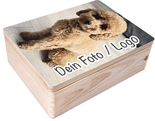 Creative Deco Personalisierte Geschenke Fotogeschenke Holzkiste | dein Eigenes Foto und Bild Individuelle Geschenk JGA | Geschenkkiste Geschenkbox | Für Frauen, Männer und Paar | 40 x 30 x 14 cm