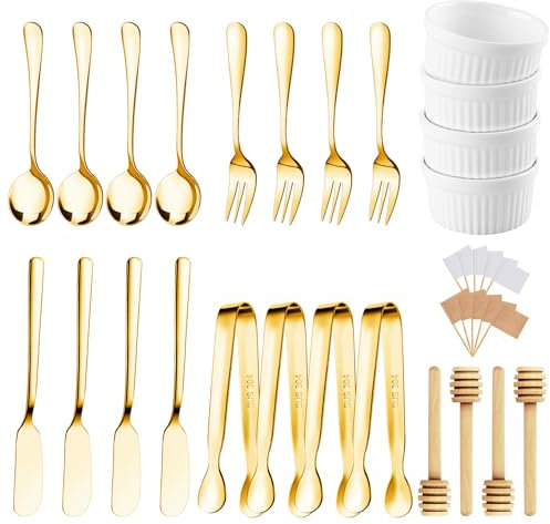 Charcuterie Boards Accessories 64Pcs Cheese Butter Spreader Knives Set Charcuterie Utensils Mini Serving Spoons and Forks Small Serving Tongs Sauce Cups Honey Dippers Toothpick Flags for Pastry Making