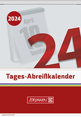 BRUNNEN Tageskalender 2024 1 Seite = 1 Tag 98 x 142 mm, Schlitzweite 68 mm weiß