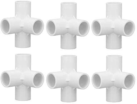 10 conectores laterales de 4 vías, empalme de tubo de PVC de 0.8 pulgadas, codo de 4 vías para conector de tubería (blanco)